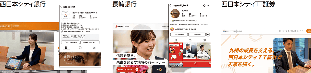 各銀行のサイトでの活用の様子